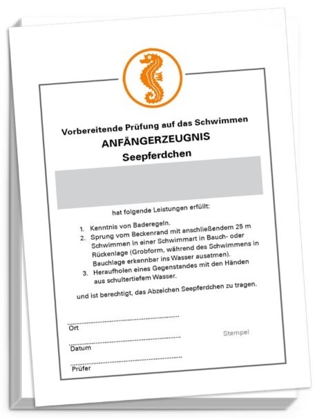 Urkunde Seepferdchen